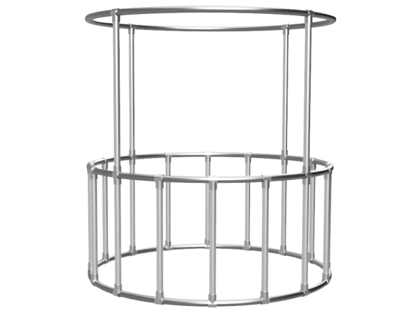Rond spandoek frame kiosk (zonder spandoek) Ø 0,75 - 7,00 m uit aluminium buis Ø 33,7 mm